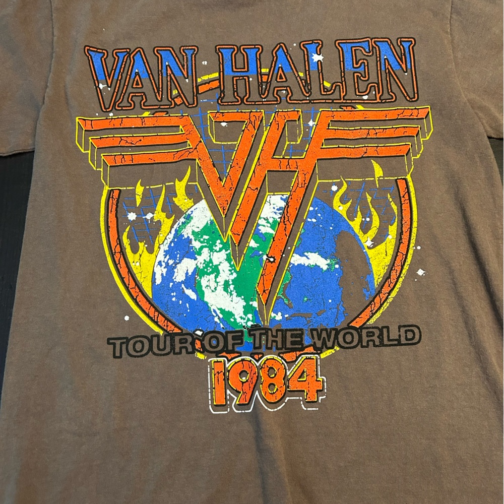 Van Halen Rock Tour Of The World 1984 Graphic Tee Shirt New Small